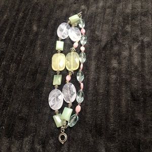 Statement Gemstones and quarts bracelet